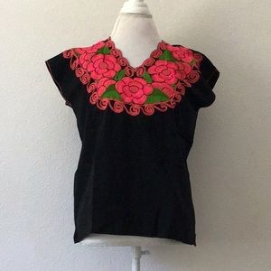 Authentic Mexican Embroidered Short Sleeve Top